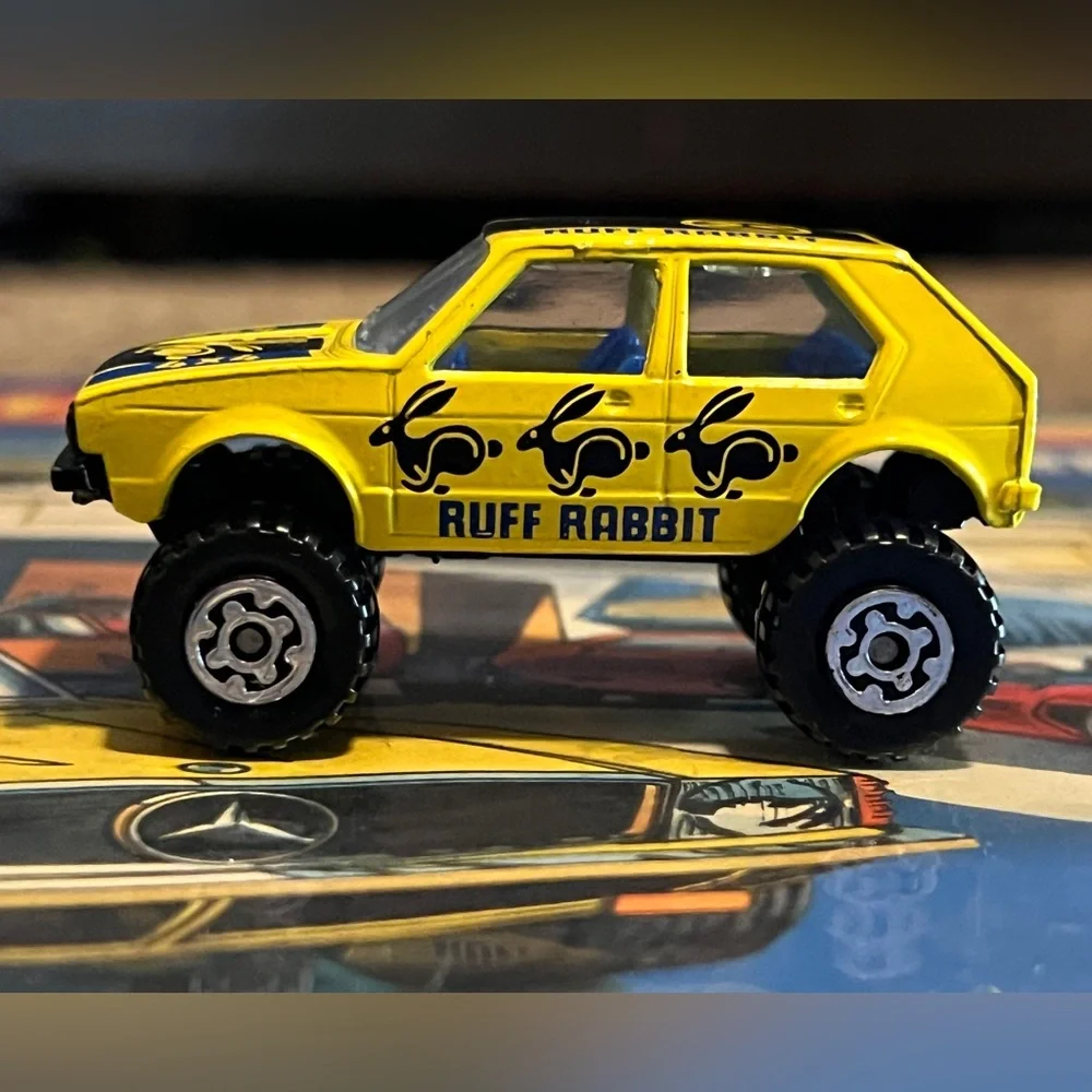 Vintage 1981 Matchbox Romping Rabbit 4x4 VW Ruff Rabbit Yellow England Lesney - Picture 2 of 8